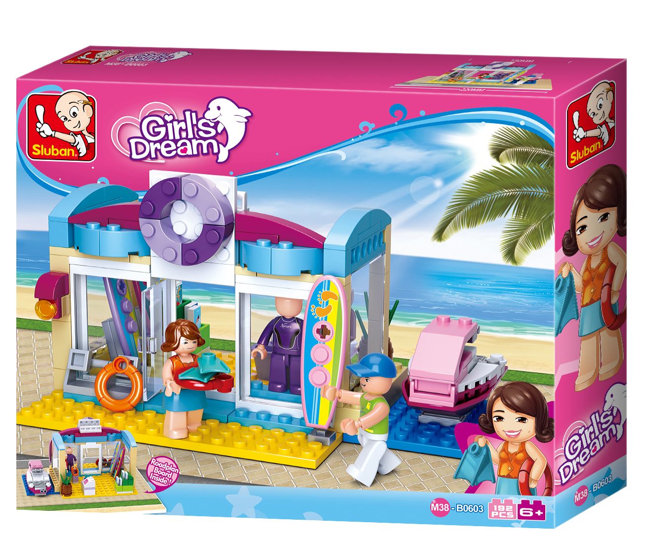 Sluban Girl's Dream | Set constructie Magazin de pe Plaja | 192 Piese